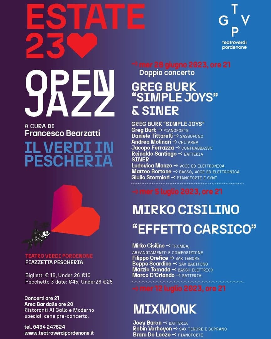 open jazz il verdi in pescheria a cura di francesco bearzatti